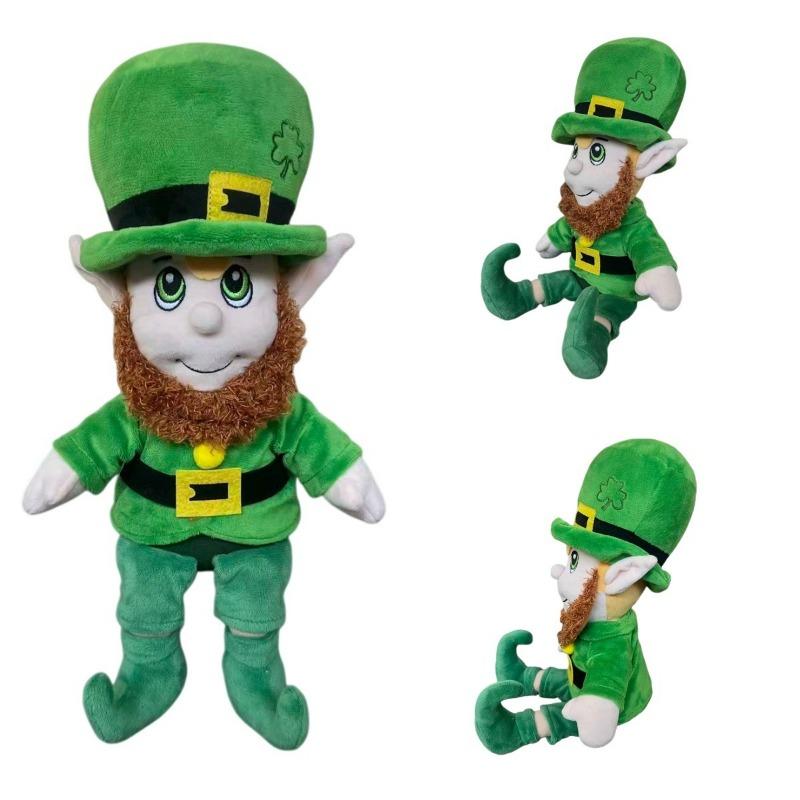 Latest St.Patrick Day Plush Doll Green Cap Gown Animal Playthings Cartoon Stuffed Gentle Toy Xmas Birth Date Present designed for Children