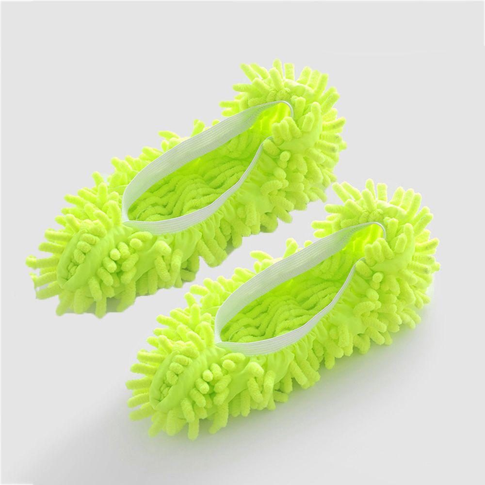 

Slippers Indoor Men Women Slippers Mopping Slippers Cover Plush Bedroom Shoes Dust Mop Slipper зелёный