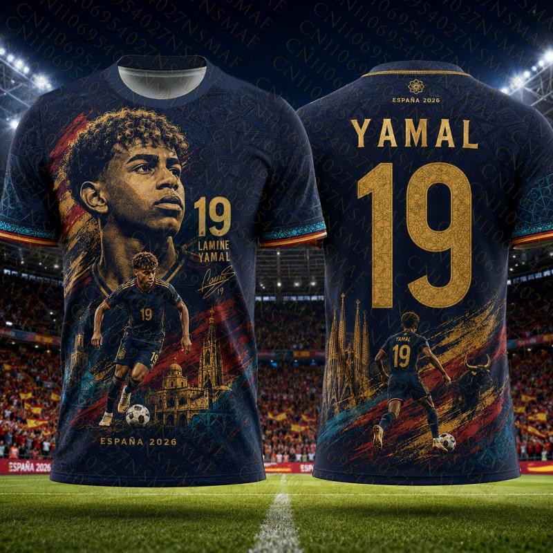 2026 Yamal Spain Team Football Shirt Match & Training Kit Summer Sports Men's T-Shirt