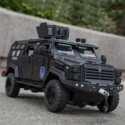 1:32 Sabertooth Armored Toys Cars Miniature Models Pull Back Armored Car Light Music Explosion Proof Vehicles Toddler Kids Gifts