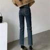 Autumn Winter High Waist Popular Ladies Trousers Simple Daily Thicken Warm Streetwear Stretch Straight pants Vintage Jeans Women