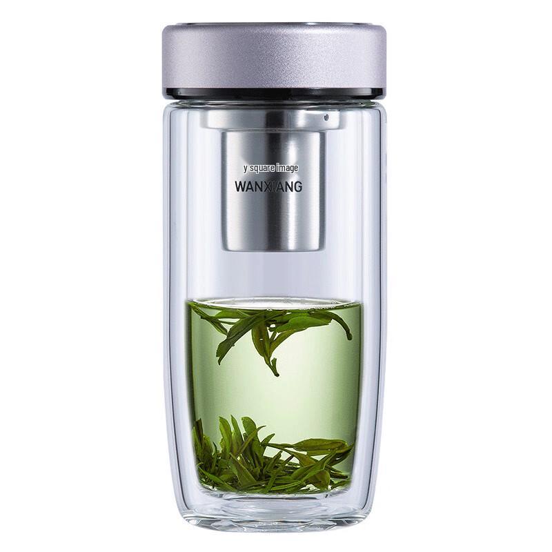 Wanxiang Double-Layer Glass Tea Cup with Filter