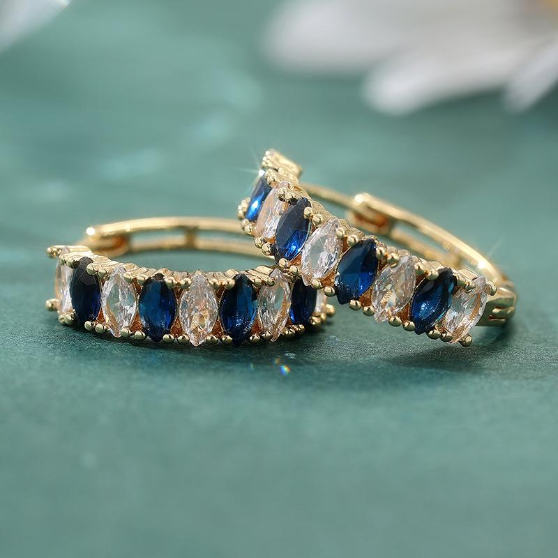 Earrings, copper bohemian exaggerated zircon earrings, one piece.