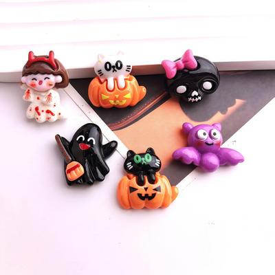 Halloween Pumpkin Skull Resin Accessories: DIY Cream Phone Case, Handmade Girl Hair Clips & Ties Ornaments