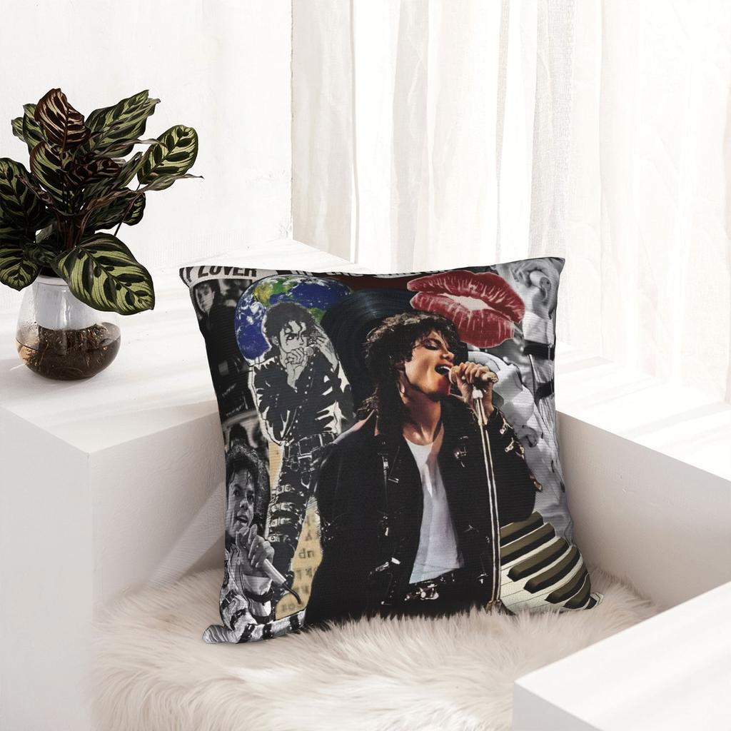Mj Michael Jackson Pillowcase Printing Polyester Cushion Cover Decorative Pillow Case Cover Seat Square 40X40Cm