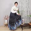 Chinese Ming Dynasty Style Hanfu Suit Landscape Painting Horse-face  Skirt Daily Set