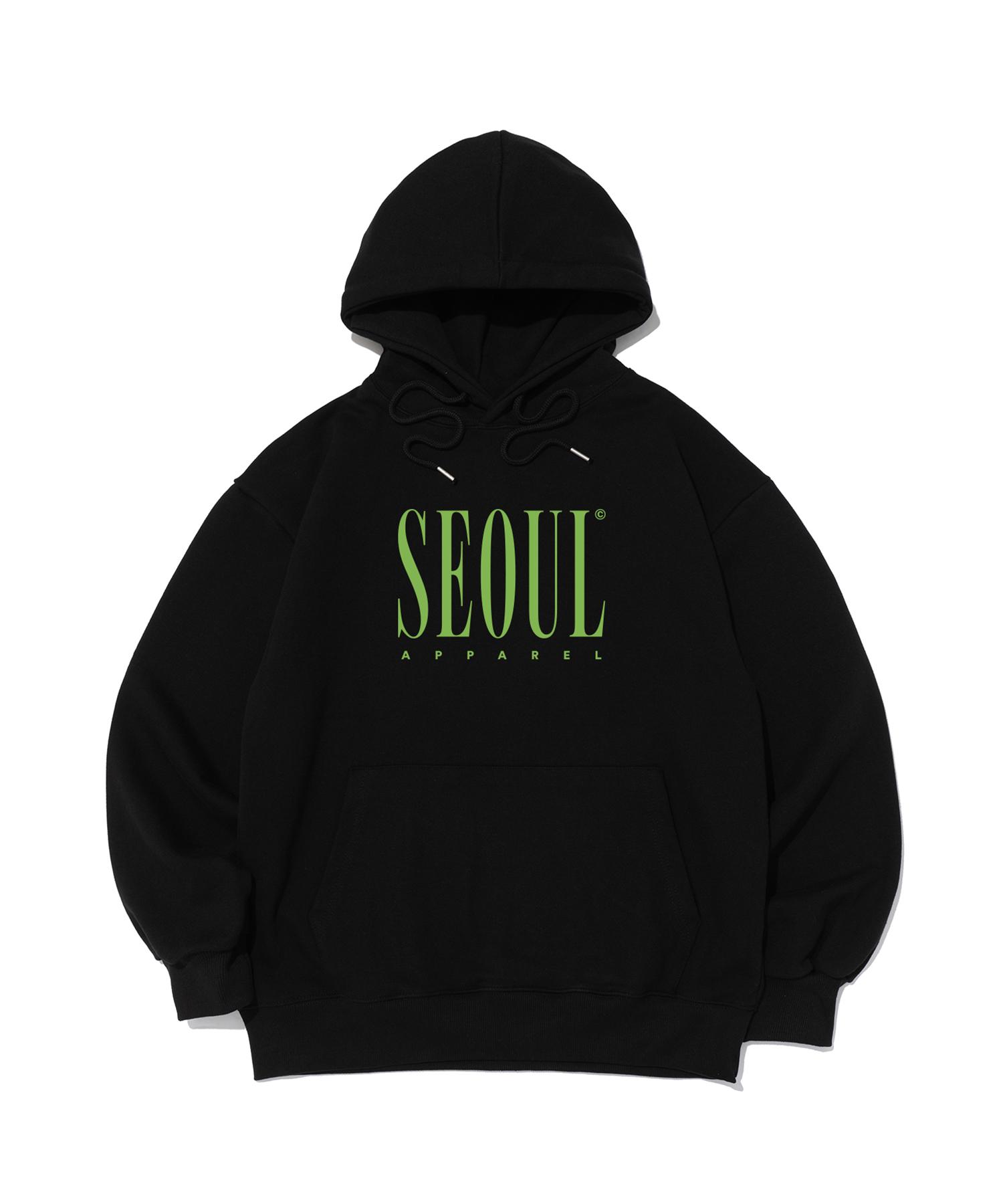 Худи Seoul Apparel с цветным логотипом-надписью (Зеленый/черный) Xl (Fleece-Lined)
