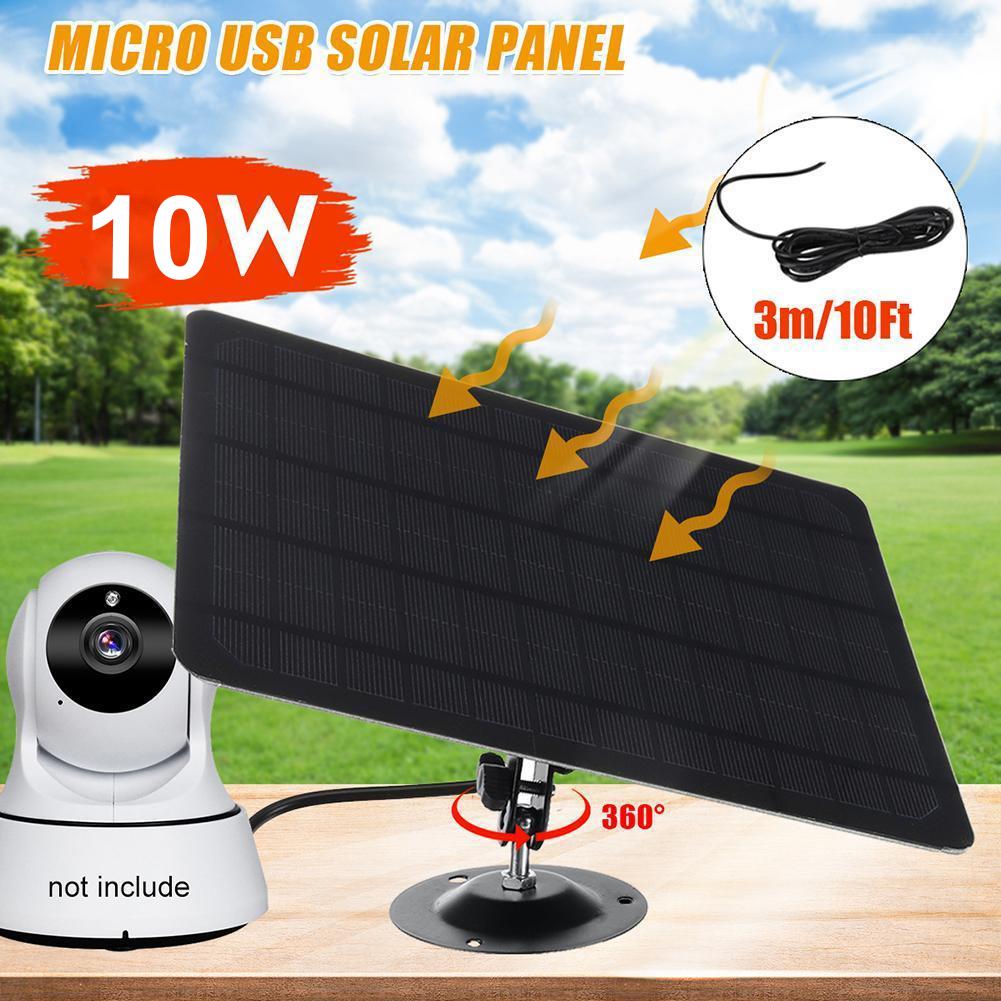 5V 10W Solar Panel IPX6 Waterproof Outdoor Camera Solar Panel 360° Adjustable Mounting Solar Cell Panel for Security Camera