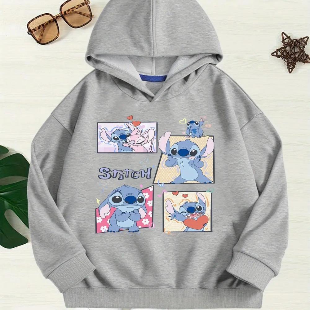 2025 Popular Boy and Girl Stitch Cartoon Hoodie, Soft and Warm, with Stitch Pattern, Perfect for Birthday and Christmas Gifts