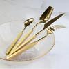 Luxury 4Pcs Sliver Tableware 304 Stainless Steel Cutlery Set New Western Cube Handle Dinner Set Mirror Golden Knife Fork Spoon