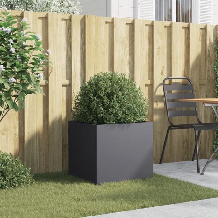 VidaXL Jardinière, Bac à Fleurs, Pot de Plantes, Boîte à Fleurs, Jardinière Surélevée de Jardin Patio Terrasse, Anthracite 841563