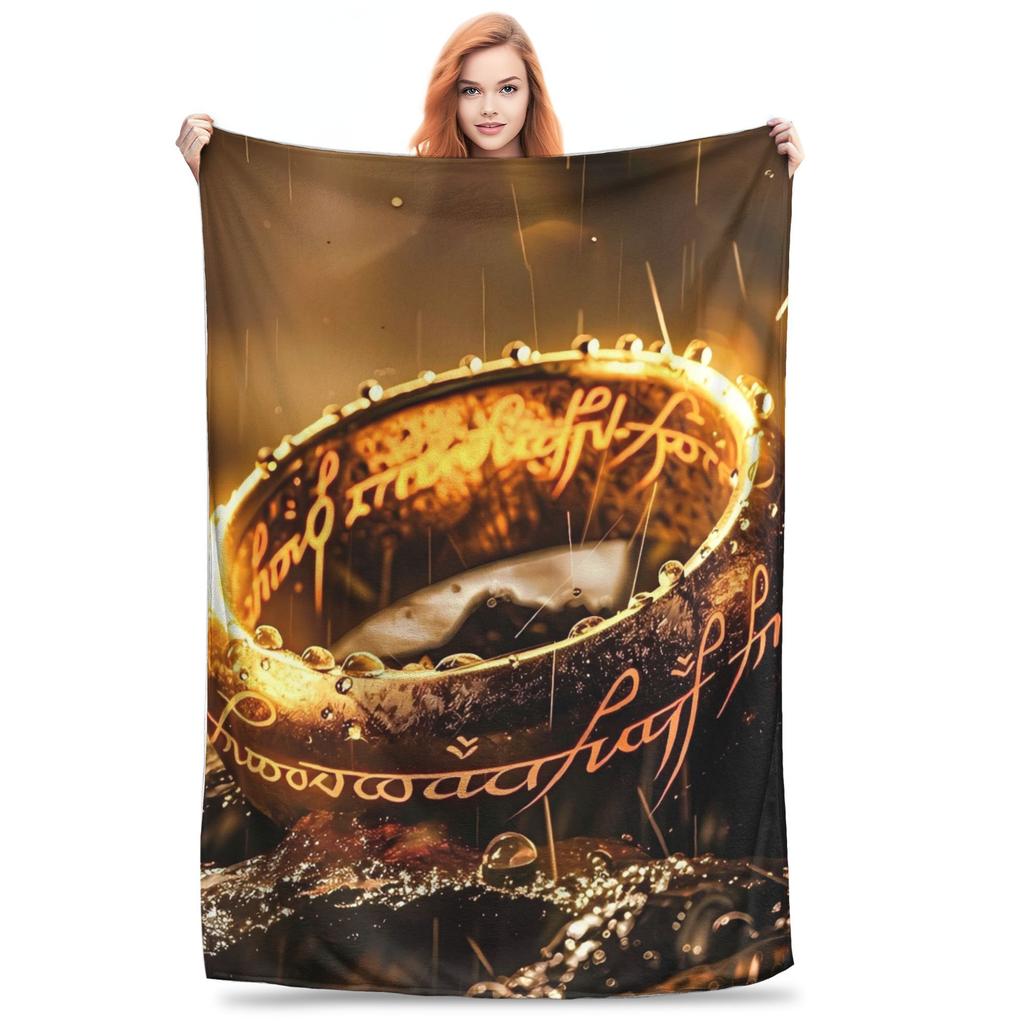 L-Lords Of The R-Rings Warm Soft Blankets Students Plush Throw Blanket Novelty Bedroom Flannel Bedspread Sofa Bed Cover