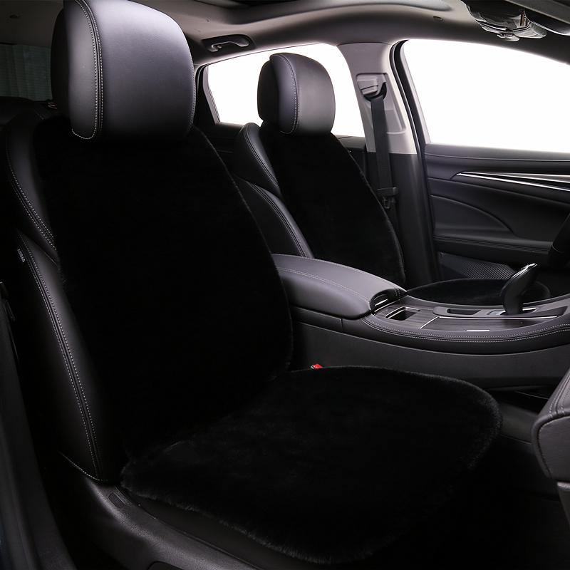 Universal Plush Car Seat Cushion Set - Faux Rabbit Fur, Short Hair, Winter Comfort for Rear Seats