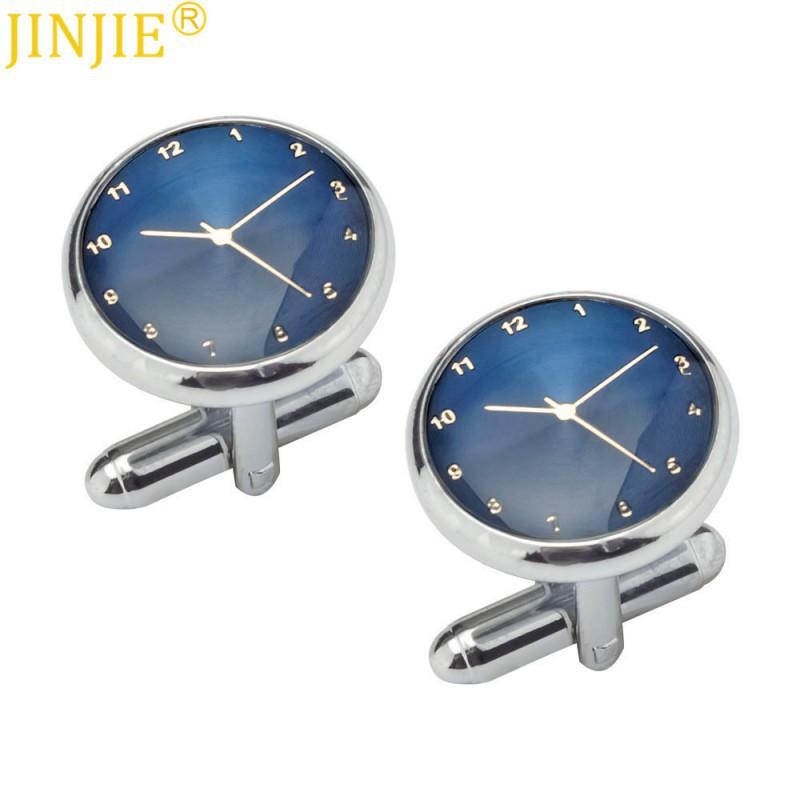 

Clock Pattern Design All Copper Metal Cufflinks Men s French Shirt all-natural