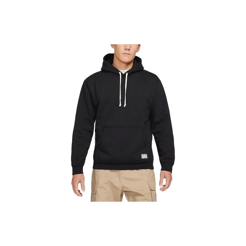 Nike Loose Solid Color Hoodie With Drawstring Men Tops Black DH0511-010
