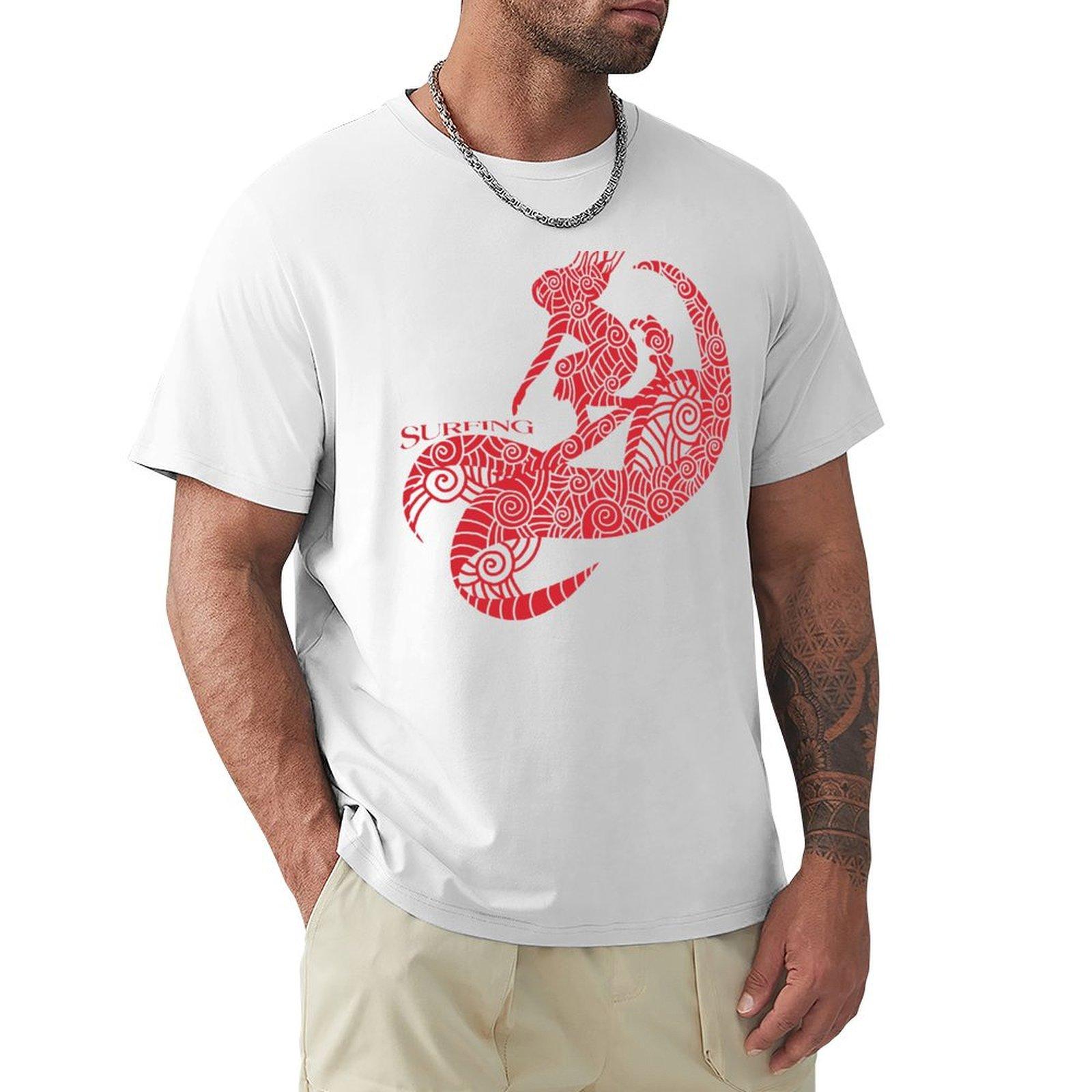 Girl Surfing High Waves Tshirt Casual All Match Short Sleeve Tshirt S