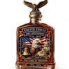 250th Anniversary Whiskey Bottle Commemorative Glass Colored Square Bottle Decanter Barware Bell Cap Set with Cup