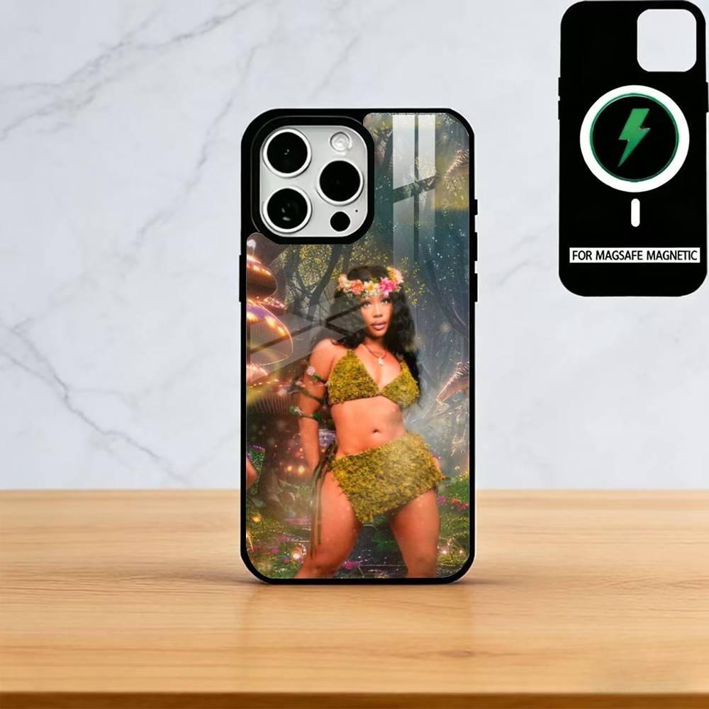 

Singer SZA Lana Phone Case For iPhone17,16,15,14,13,12,11 Plus,Pro Magnetic with Magsafe Wireless Charging iPhone12