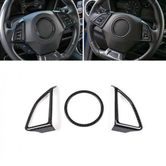 3pcs ABS Steering Wheel Trims Cover Frame Decor Kits For Chevrolet Camaro 2017+