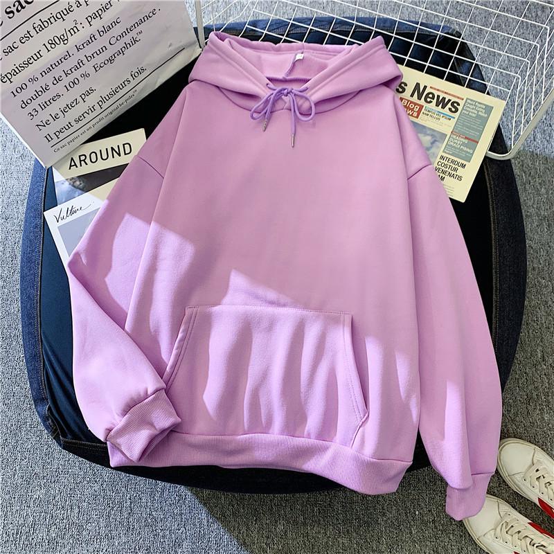 Felpa con cappuccio casual larga foderata in velluto da donna Autunno/Inverno 2024