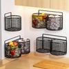 Round Kitchen Storage Rack Wall Mounted Space Saving Wall Mounted Storage Rack Multipurpose Vegetable Storage Basket Bathrooms