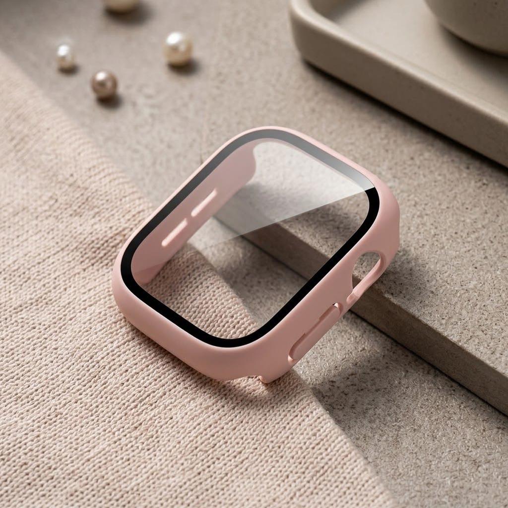 Gehärtetes Glas PC-Hülle für Apple Watch 12 46mm 42mm Harter Stoßfänger Displayschutz Abdeckung für Iwatch Serie 12 Schalen Zubehör 7