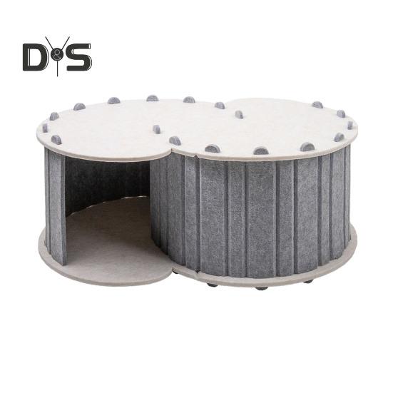 Großes Katzentunnelbett aus Filz, Katzennest, abnehmbares Katzenversteck, Nickerchen-Ruhebett, Katzenhöhle, Haus, Haustier-Spieltunnel