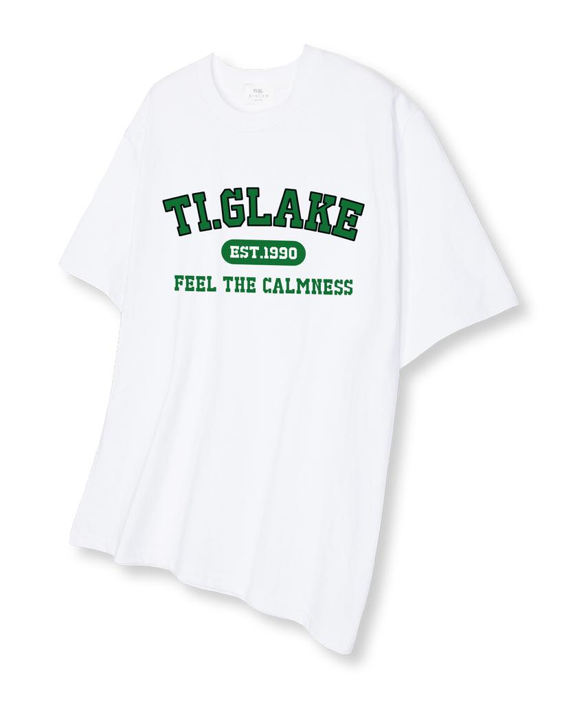 TI.GLAKE Arch Basic Logo Oversized Short Sleeve T-Shirt White
