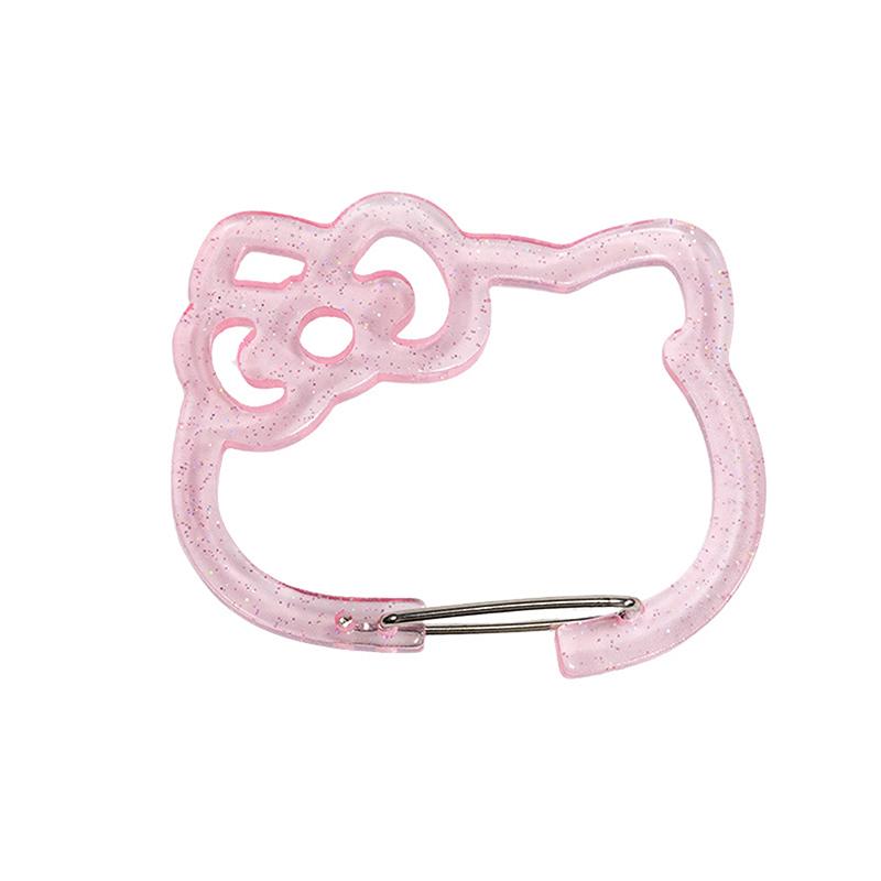 1 Piece Cute Transparent Acrylic Cat Leaf Cherry Hollow Out Climbing Buckle Keychain Sweet Doll Bag Pendant  Accessories