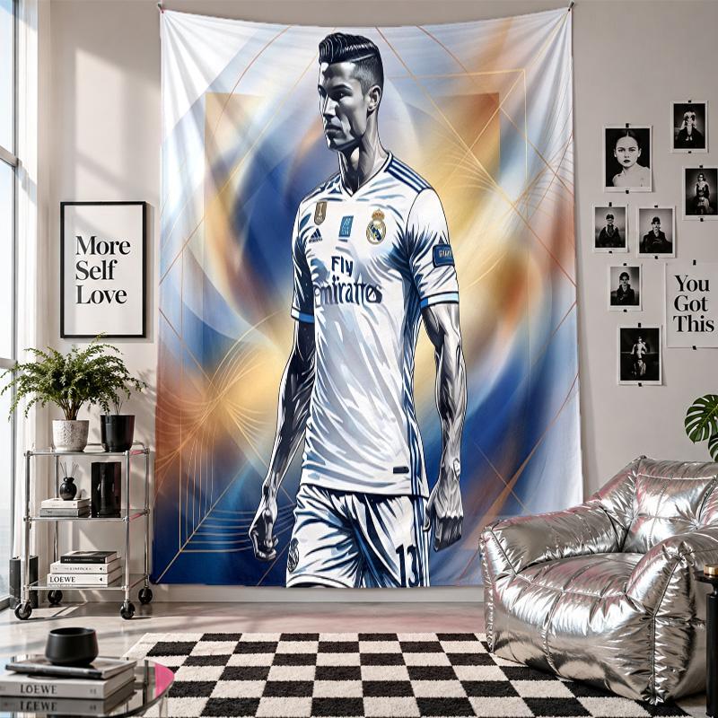 Cristiano Ronaldo Duvar Kilim Ev Dekorasyonu Yatak Odası Oturma Odası Arka Planı için Duvara Asılan Kumaş