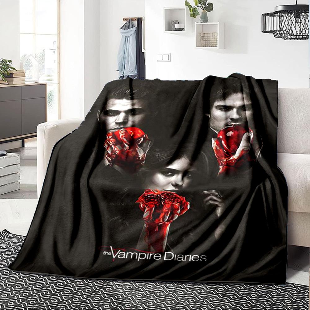 Coperta in Flanella con Stampa Vampire Diaries Alta Qualità Calda Confortevole Coperta per Tutte le Stagioni Perfetta per Regali Decorazione Casa