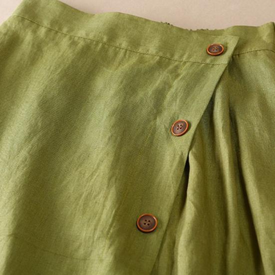 Dámská midi sukně Jednobarevná Velký lem Elastický pas Knoflíček Výzdoba Streetwear Dámská letní sukně s vysokým pasem Dámské oblečení