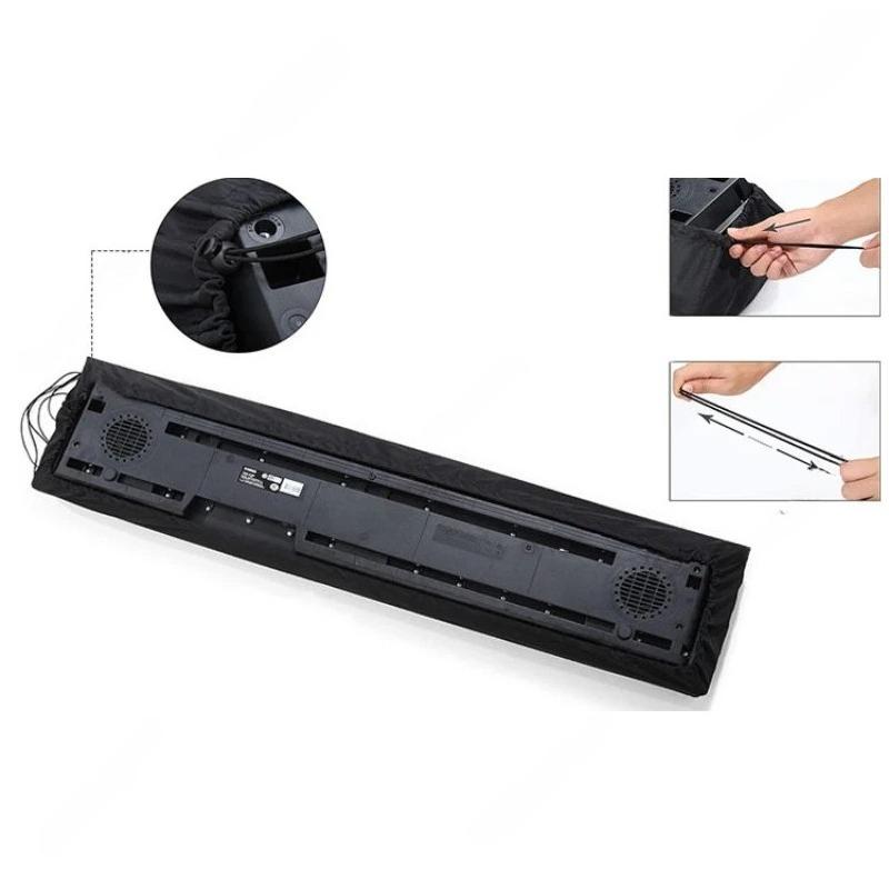 Digital Electronic Piano Cover with Shrinkable Drawstring Washable Electric Piano Keyboard Dust Cover Dustproof