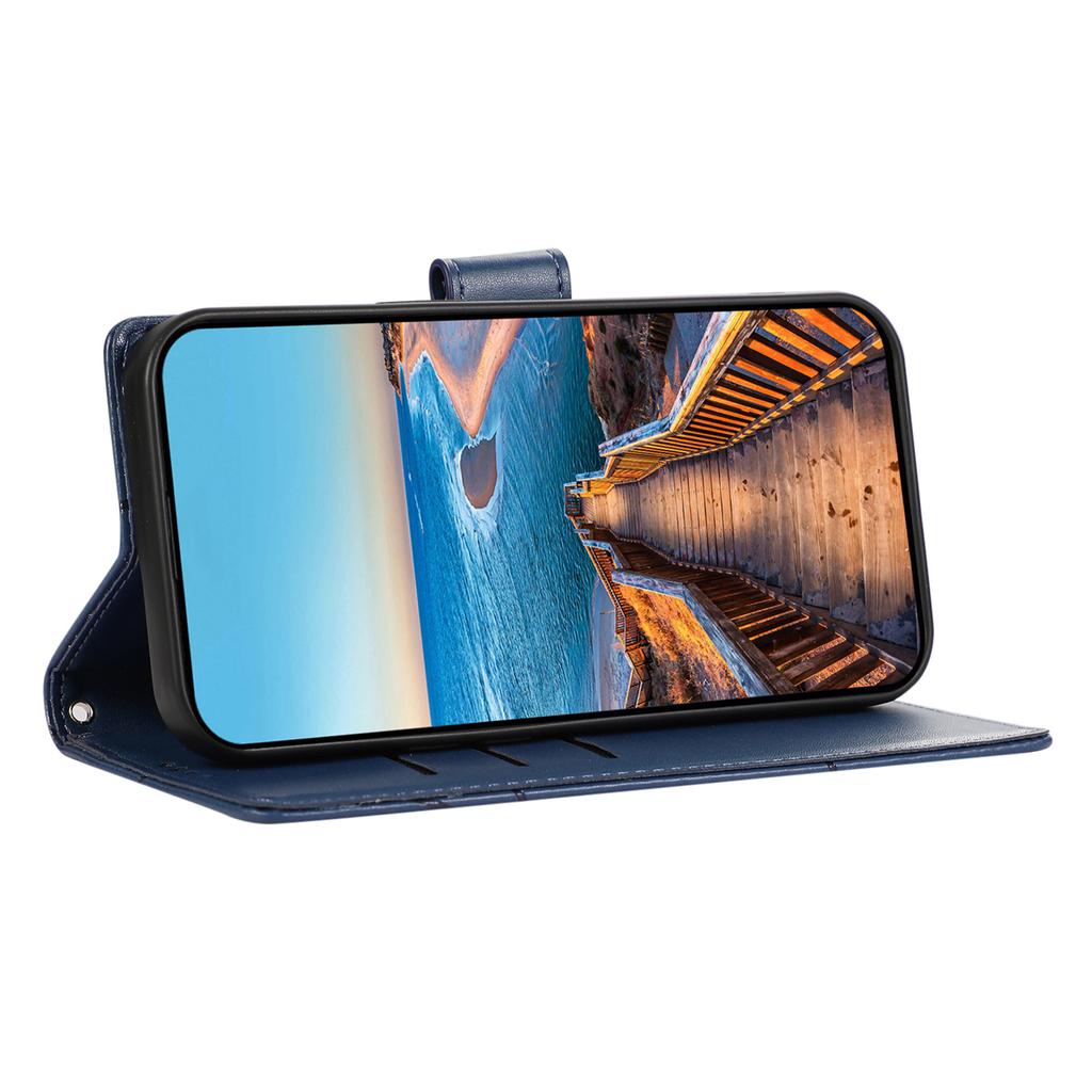 DF-06 For Xiaomi Redmi Note 14 Pro 5G/Poco X7 5G Phone Case Line Imprint Leather Wallet Cover