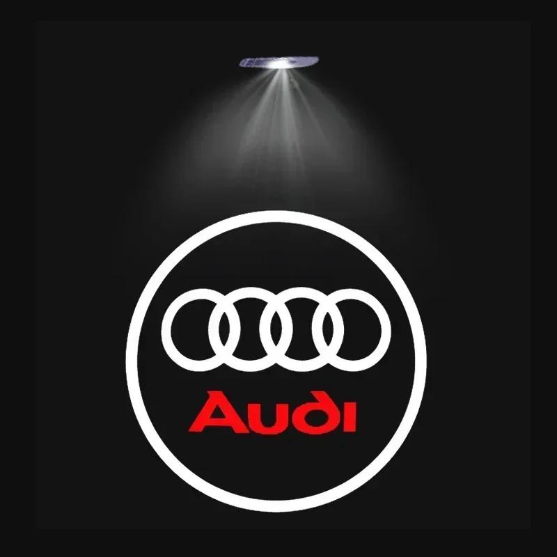 2/4PCS car door LED landing projection welcome lights for Audi Sline S3 S4 S5 S6 S7 S8 RS Gecko Quattro auto parts.