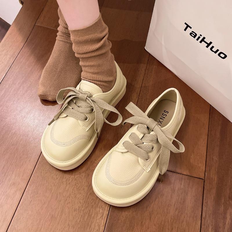 Retro British Style 2024 New Thick Soled Soft Soled Ugly and Cute Casual Shoes with Breathable Design, Niche Boken Women's Shoes