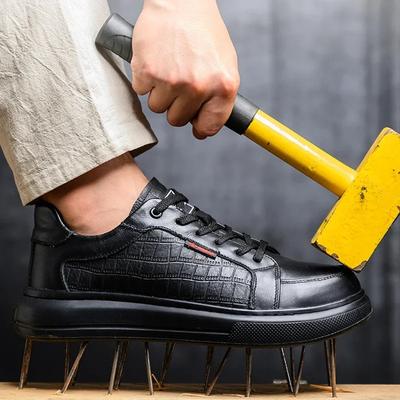Chaussures de sécurité en cuir de vache pour hommes, Bottes à embout composite, Chaussures isolantes électriquement, Chaussures de travail antidérapantes, Anti-perforation, Indestructibles