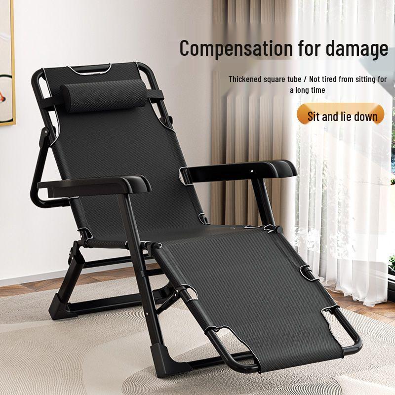Portable Folding Lounge Chair Bed for Office, Naps, Camping, and Relaxation