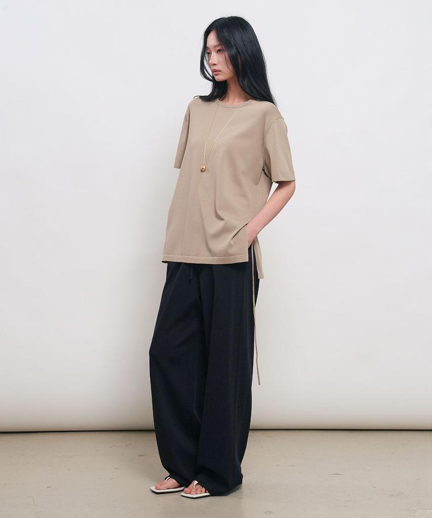 GENERALIDEA Temperature Cut Cool Loose Fit Knit T-Shirt [Taupe] / Gf2Lkp538