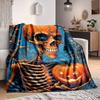 1PC Halloween Skeleton Blanket, Throw For Sofa, Bed, Travel, Camping, Livingroom, And Bed, Printing Blanket With Soft And Warm Fabric Yy250918173