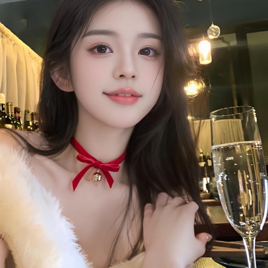 New Christmas Sweet Velvet Bow Bell Collar Sex Accessories Women's Delicate Clavicle Chain B-5