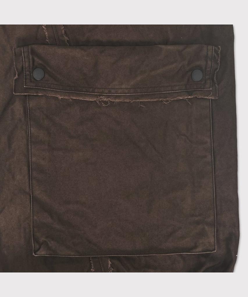 Maineoseu Slash Seam Twist Cargo Pants(Pigment Dyed Moleskin) - Mocha