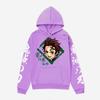 Anime Demon Slayer Hoodie Mens Winter Fleece Lined Oversized Casual Streetwear Pullover