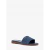 Carissa Denim Flat Slide Sandals 49s6csfs1d3778 Dark Blue Wash
