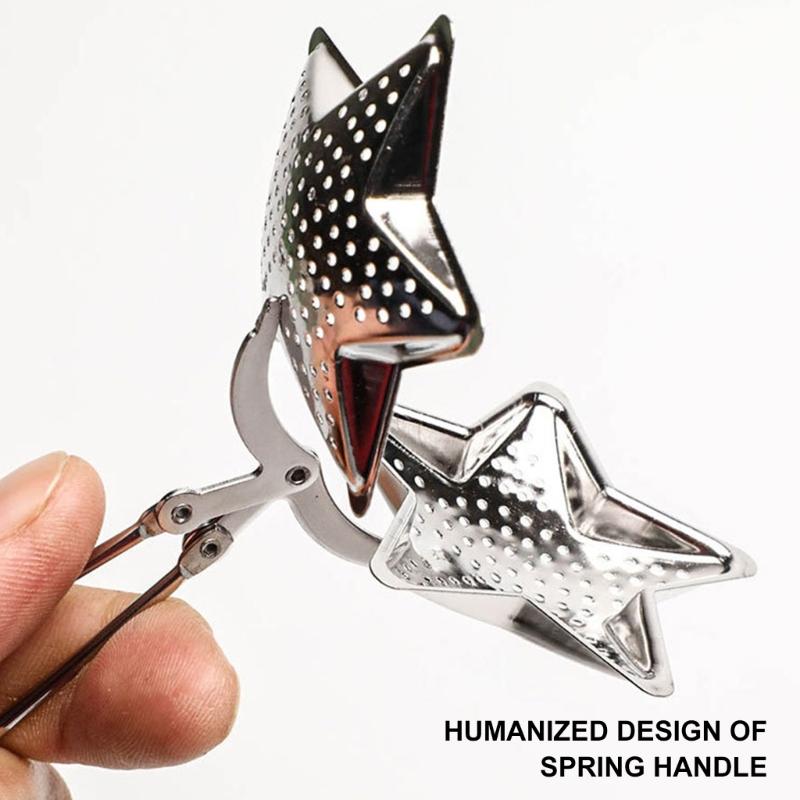 Pack of 2 Stainless Steels Star Shape Teas Infuser Ball With Handle Clip for Loose Leaf Teas and Herb Strainer Filter