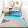 17 Stile Sommer Strand Kokospalmen Druck Teppich für Wohnzimmer Schlafzimmer Sofa Fußmatte Heimdekor Bereichsteppich Rutschfeste Bodenmatte