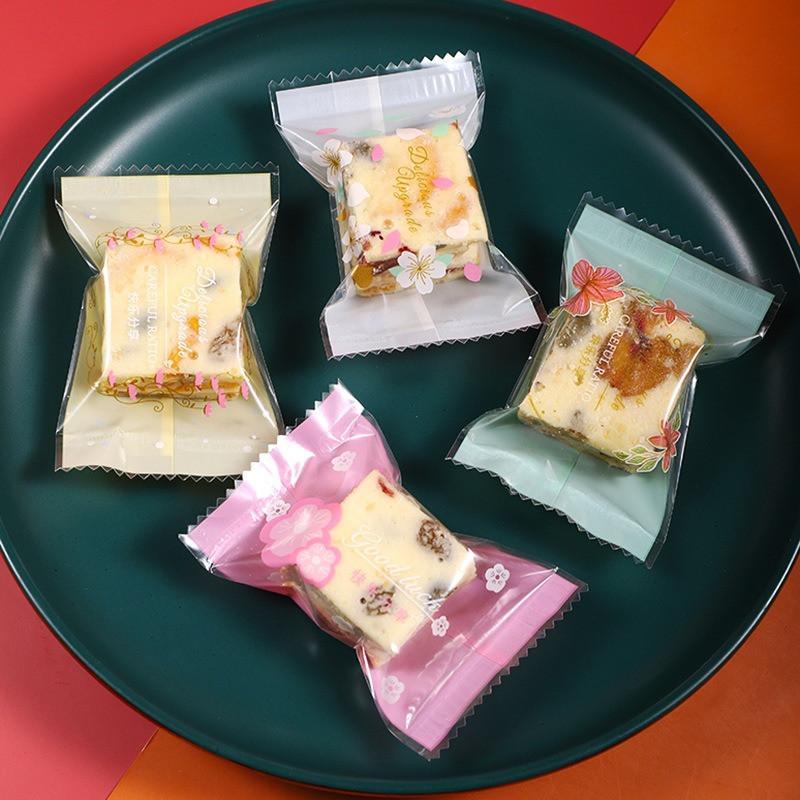 100 Stück 7x9,5cm Chinesisches Neujahr Schneeflocke Knusprige Verpackung Backen Keks Süßigkeiten Maschinengeeignet Versiegelt Event Party Geschenktüten
