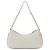 Michael Kors MK Nolita Logo Zip Closure Coated Canvas Shoulder Bag Medium Women Shoulder Bag Vanilla Acorn 32R6GY5W6B-VANILLA/ACORN