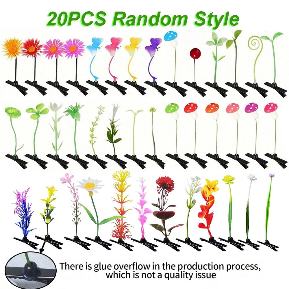 Plastic Hair Clips | Mixed Style Flower Mushroom Butterfly Party and Stage Performance Headgear, Ideal for Birthday Events