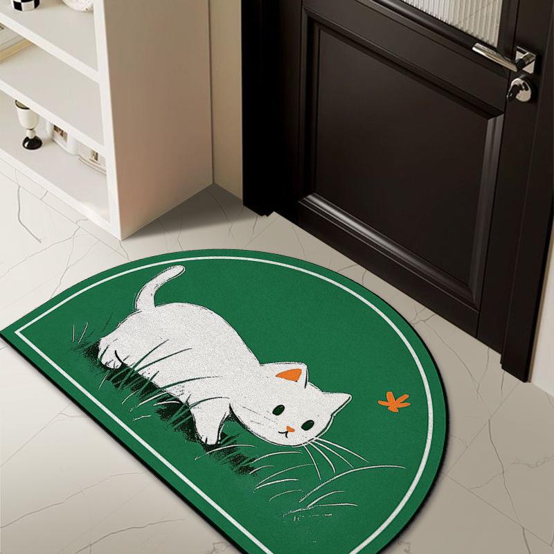 Kreskówkowa jedwabna mata podłogowa na drzwi wejściowe, domowa mata na drzwi wejściowe, mata na brud na drzwi, zewnętrzna odporna na brud, usuwająca kurz, dywan, który można dopasować